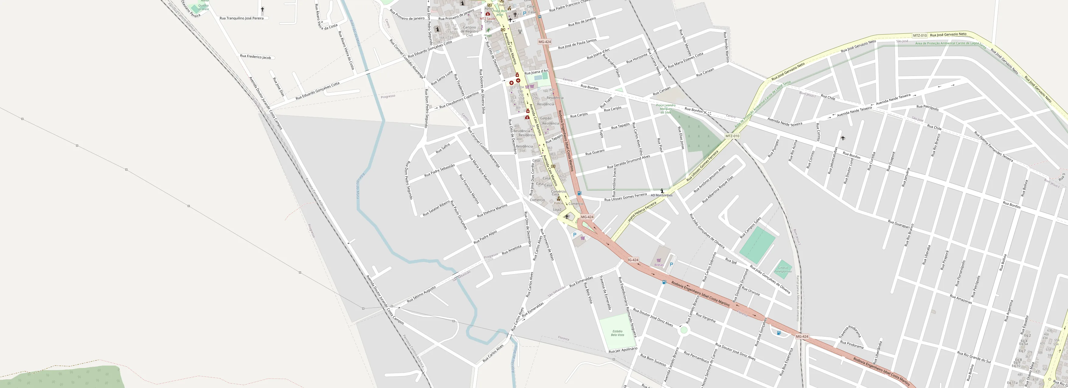 Mapa da região da unidade Matozinhos